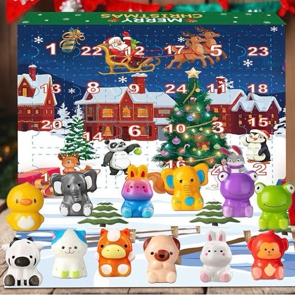 Christmas Advent Calendar with 24 Colorful Animal Toys - Picture 2 of 8